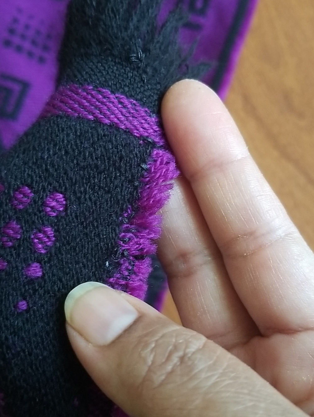 Versace Scarf Purple Black - Picture 7 of 8
